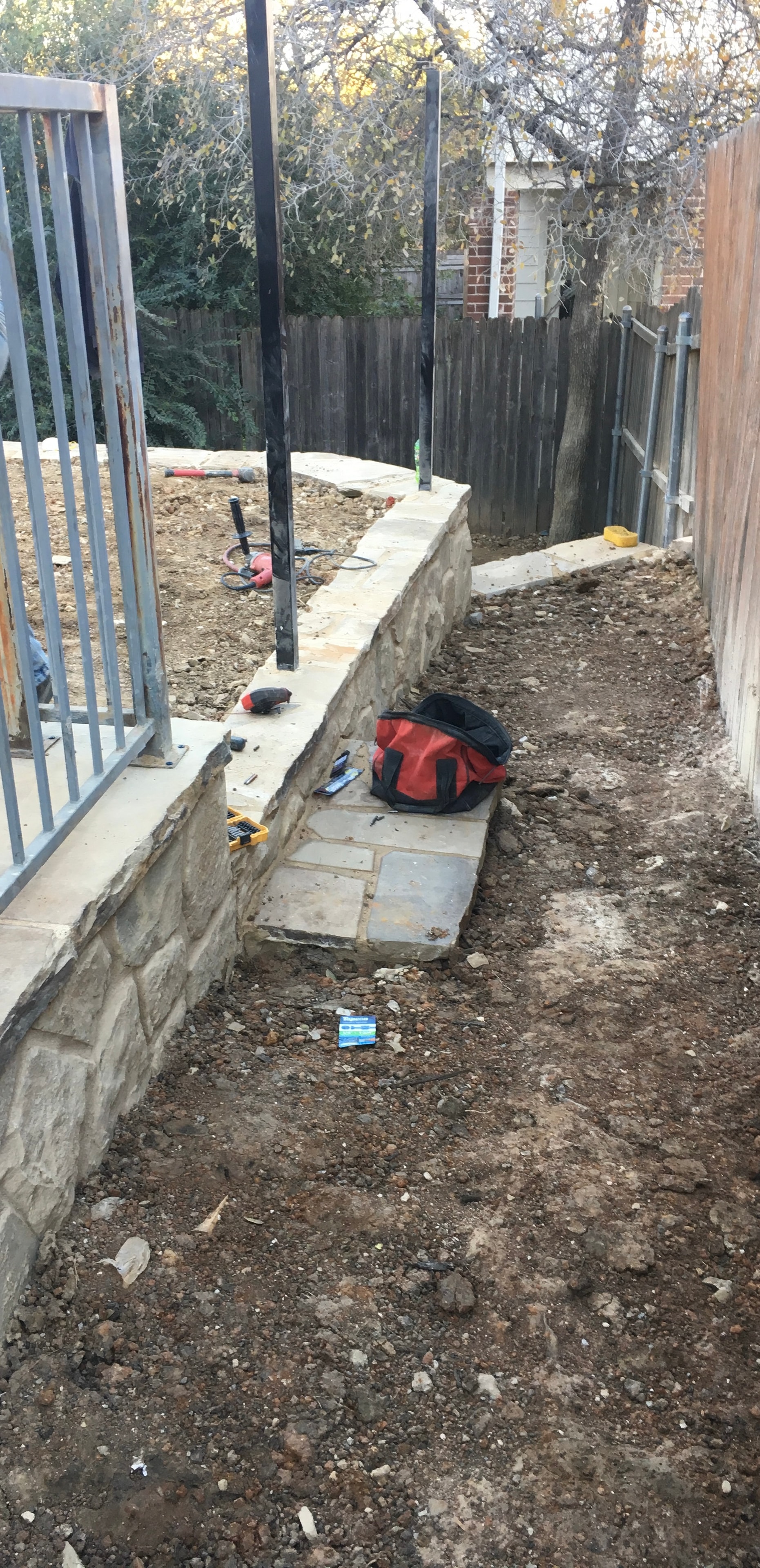 Terraced garden retaining wall