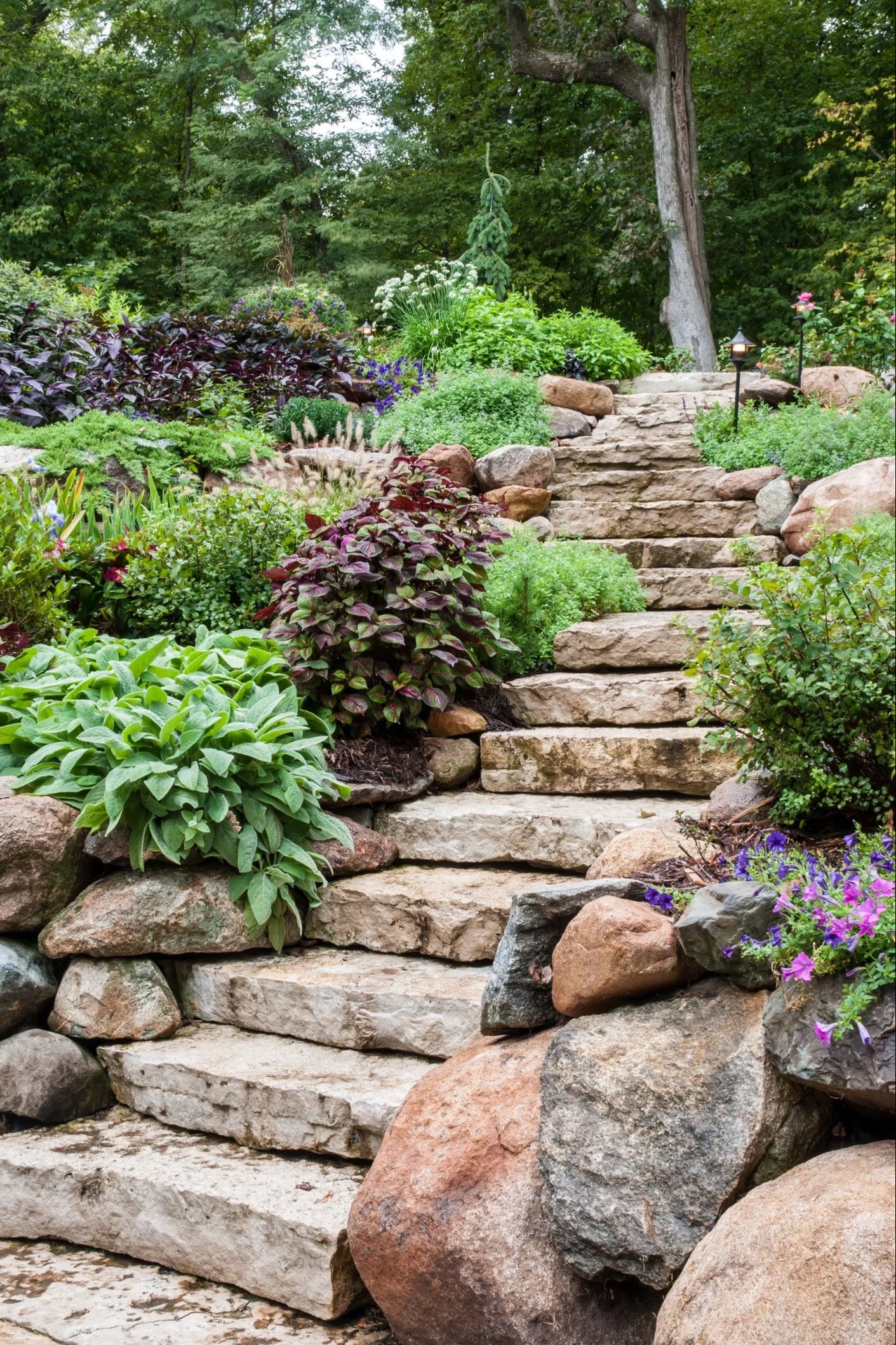Stone walkway and garden path in DFW
